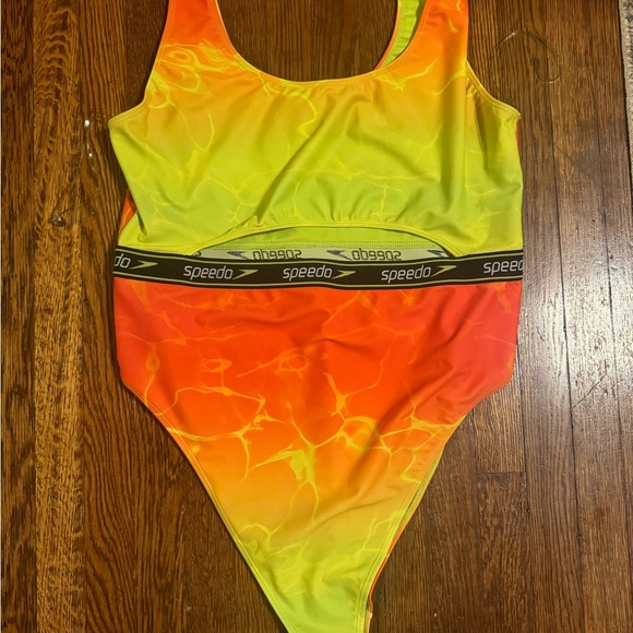 Forever 21 Plus Speedo Collab Neon Green Orange One Piece Swimsuit Size 3X - Picture 3 of 6